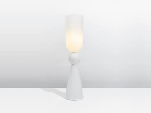 White Totem 1 Table Lamp | Lamps by Bianco Light + Space. Item composed of glass in modern style
