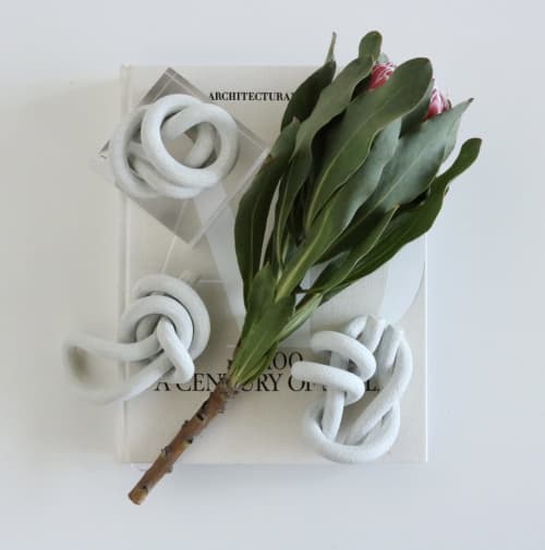 Table Knot Series: White Ash | Sculptures by Purely Porcelain. Item composed of ceramic in minimalism or contemporary style