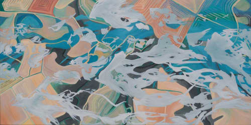 Tossed | Oil And Acrylic Painting in Paintings by Anne Blenker. Item composed of canvas and synthetic