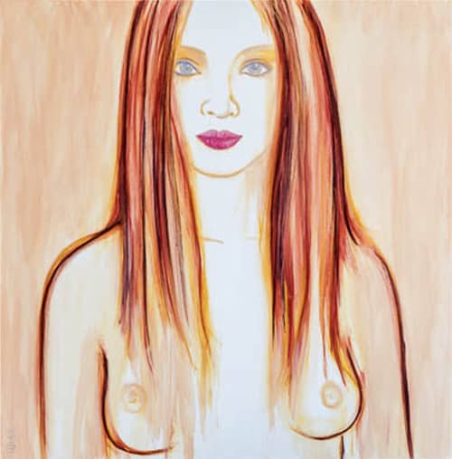 "Sorella" - Sisterhood - Womens Health Exhibition, Nook Gallery, Mornington, Melbourne | Oil And Acrylic Painting in Paintings by Anne-Maree Wise Artist | The Nook Gallery & Studios in Mornington. Item made of canvas with synthetic