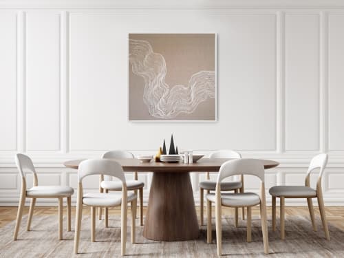 Silence | Tapestry in Wall Hangings by Saskia Saunders. Item made of linen with fiber works with minimalism & contemporary style