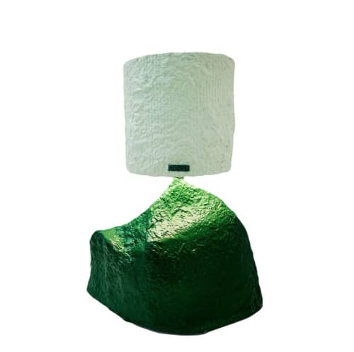 Papier-mâché Table Lamp - 'Woman in Penthouse' | Lamps by Emmely Elgersma. Item made of paper