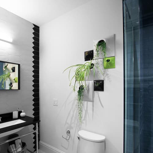 Modern Shower - Ceramic Wall Planter Configuration | Vase in Vases & Vessels by Pandemic Design Studio | New York in New York. Item made of ceramic