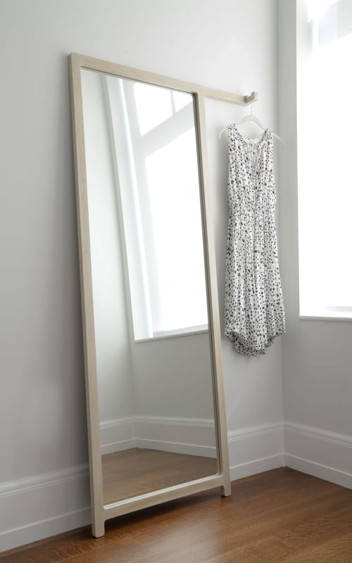 Stand Hook Mirror | Decorative Objects by HACHI COLLECTIONS. Item composed of oak wood and glass
