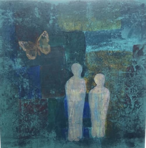 Dreaming together | Oil And Acrylic Painting in Paintings by Margaret Alice Høiesen. Item made of canvas with synthetic