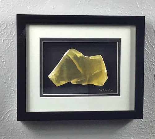 8x10 Framed Stone Artwork (Honeycomb Calcite) | Wall Sculpture in Wall Hangings by Scott Gentry Sculpture, LLC. Item made of stone compatible with contemporary and modern style