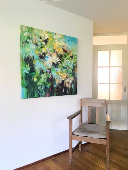 Infinite Garden #11 | Oil And Acrylic Painting in Paintings by Art by Geesien Postema. Item composed of canvas and synthetic in boho or mid century modern style