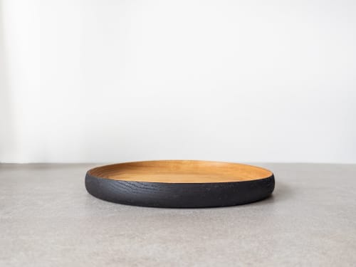 F-Plate Wooden - Siyah Kestane | Dinnerware by Foia. Item made of wood compatible with boho and contemporary style