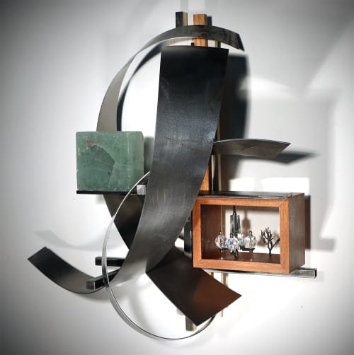 The Philosopher | Sculptures by Craig Robb. Item composed of wood and steel