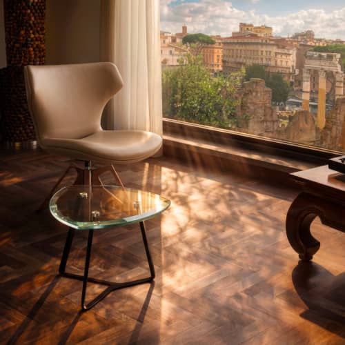 Mo Glass Coffee Table with Steel Structure | Tables by GREYGE. Item composed of walnut and marble in contemporary or modern style