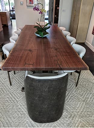 Walnut Dining Table With Steel Bowties | Tables by Where Wood Meets Steel. Item made of walnut & steel compatible with contemporary and modern style
