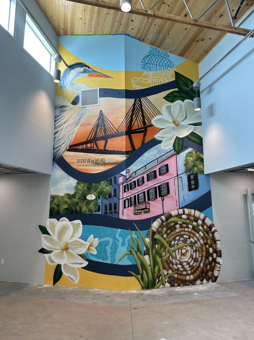 Bridgeview Village Apartments Mural | Street Murals by Christine Crawford | Christine Creates | Bridgeview Village in Charleston