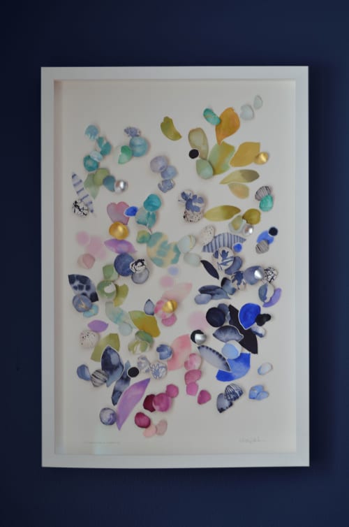 Kintsugi Eggshells Flourish 9 | Mixed Media by Elisa Sheehan. Item composed of paper and synthetic