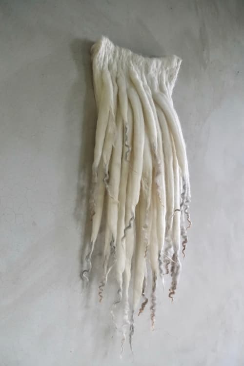 Seed No.1815: White Shadow | Tapestry in Wall Hangings by Taiana Giefer. Item composed of fabric & fiber