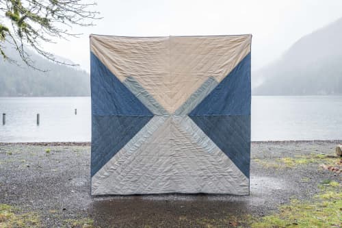 Crescent Quilt - Queen Size | Linens & Bedding by Vacilando Studios. Item composed of cotton