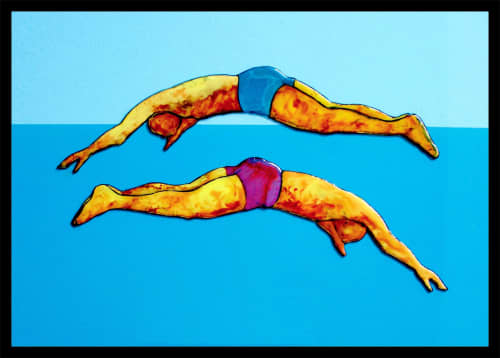 THE NEVER ENDING BLUE OF A PERPETUAL SUMMER | Oil And Acrylic Painting in Paintings by Beddru. Item made of synthetic
