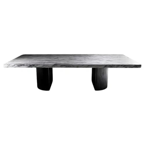 Arabescato Corchia Ad Meliora Italian Marble Dining Table | Tables by NO AGE FURNITURE STUDIO. Item composed of marble