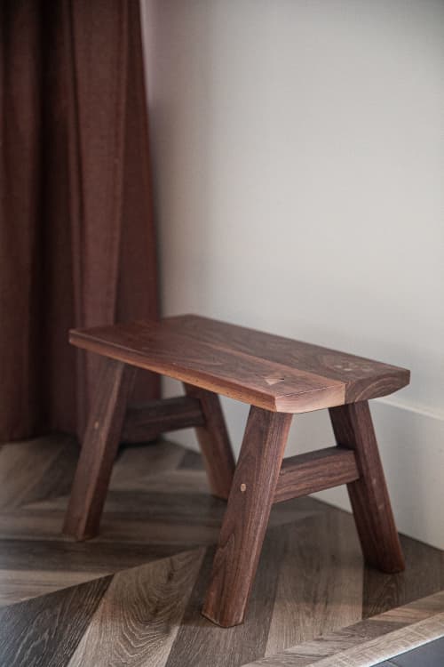 The Stella Stool | Chairs by MS Ohanesian Designs. Item made of walnut works with minimalism & contemporary style