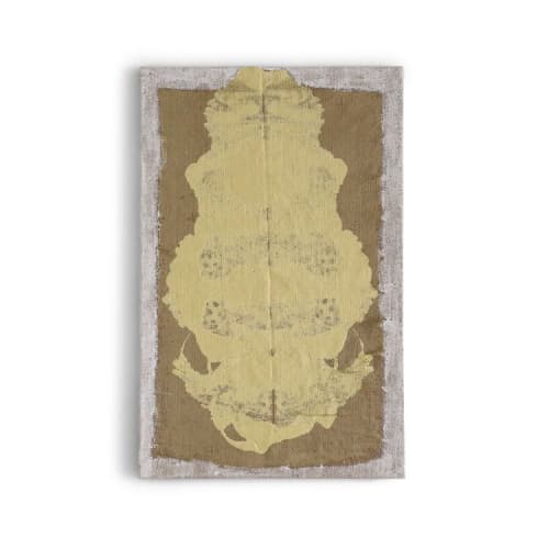 Rorschach Saffron A | Mixed Media by Kim Fonder. Item composed of fabric