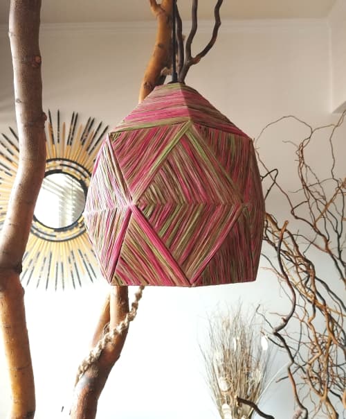 Raffia Bohemian Chandelier, Bohemian Lighting, | Chandeliers by Magdyss Boutique | Yacht Club București in București. Item made of cotton works with boho & contemporary style