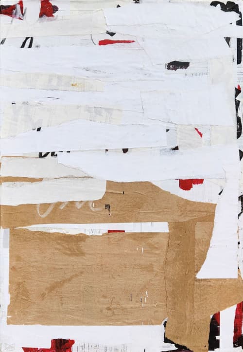 Scheduled Interest 2 | Mixed Media in Paintings by Dale Voelker. Item composed of canvas and paper in contemporary or industrial style
