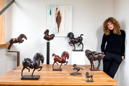 The Star - Horse Sculpture | Sculptures by Ninon Art. Item made of bronze works with boho & minimalism style