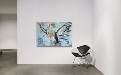 Angel fulgurate - Acrylic on canvas | Oil And Acrylic Painting in Paintings by HEIDY GONZALEZ - GONZALEZ ART DESIGN. Item composed of canvas compatible with contemporary and modern style