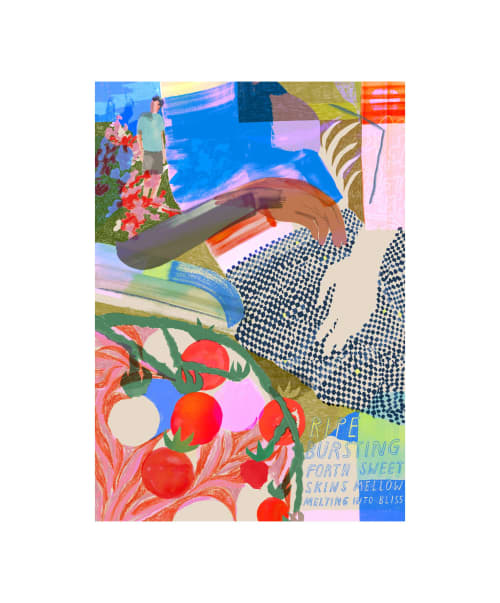 Tomato Skins Giclée Print | Prints by Lucy Sherston. Item made of paper works with contemporary & modern style