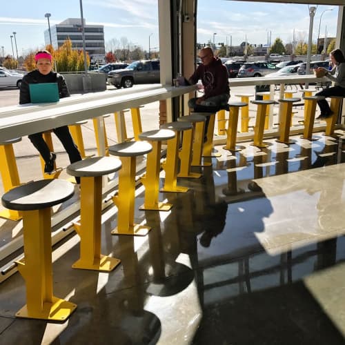 Concrete I Beam barstools | Bar Stool in Chairs by Housefish | Whole Foods Market in Lakewood. Item composed of concrete