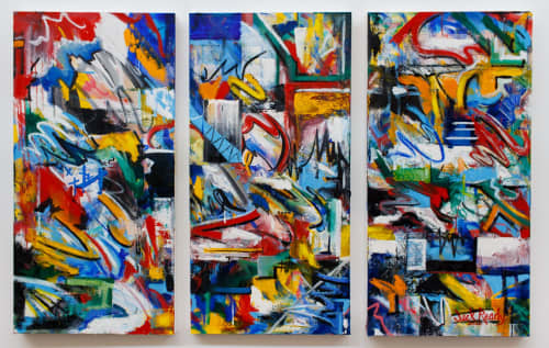 Primary Triptych 3 | Paintings by Jack Ready