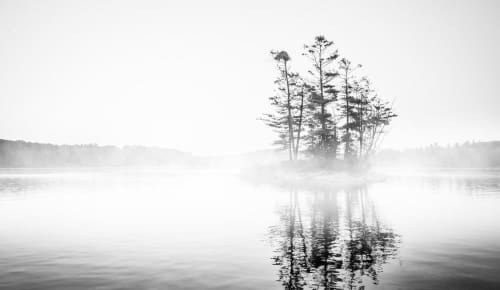 Moody Island at Bob's Lake | Photography by Judy Reinford. Item composed of paper