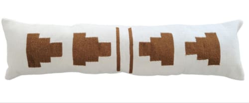 Edge Handwoven Extra Long Wool Lumbar Pillow | Cushion in Pillows by Mumo Toronto. Item composed of fabric