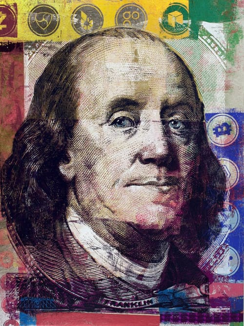 American Presidents | Oil And Acrylic Painting in Paintings by Houben R. T. | Rosewood Washington, D.C. in Washington. Item made of canvas with synthetic