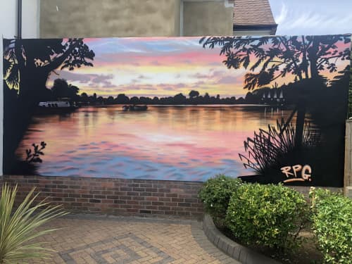 Thames sunset | Murals by ROKIT RPG. Item made of synthetic