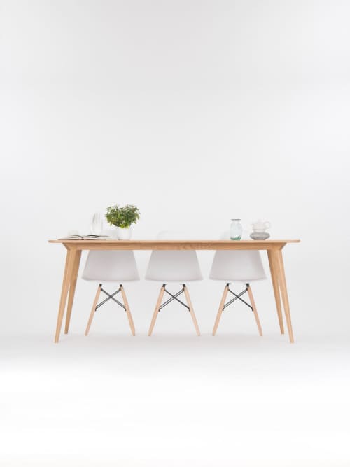 YRKE - Extending White Oak Dining Table | Tables by Mo Woodwork. Item made of oak wood compatible with minimalism and mid century modern style