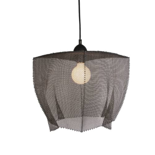 Pendant Light Lanny #2 Steel Wire Mesh 11" h x 14"w | Pendants by Anne Lindsay Studio. Item made of steel works with contemporary & industrial style
