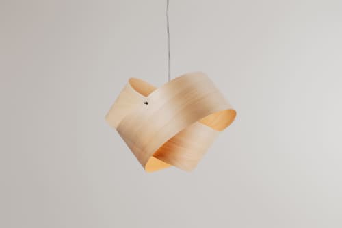 Blume Klein-Wood Veneer Lamp Manually Crafted Designer Art | Pendants by Traum - Wood Lighting. Item made of wood