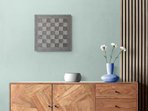 Checkerboard I | Tapestry in Wall Hangings by Morgan Hale. Item composed of linen in minimalism or mid century modern style