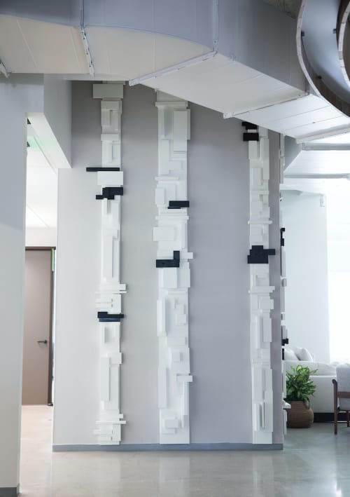 "Abstract Aspen" | Wall Sculpture in Wall Hangings by ANTLRE - Hannah Sitzer | Google Events Center in Redwood City. Item composed of wood
