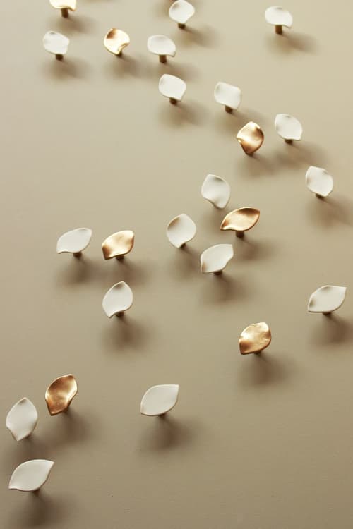 Serenity - porcelain and metal wall art sculpture | Wall Sculpture in Wall Hangings by Elizabeth Prince Ceramics. Item made of metal with ceramic works with minimalism & mid century modern style