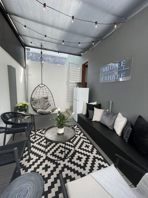 Studio Stirling Nest Egg in Private Home in Cape Town | Swing Chair in Chairs by Studio Stirling. Item made of steel works with minimalism & contemporary style