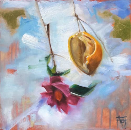 Lemon Dance, Oil on Cradled Panel | Oil And Acrylic Painting in Paintings by Andie Paradis Freeman | Hagood Homes at St. James Plantation in Southport. Item made of wood with synthetic