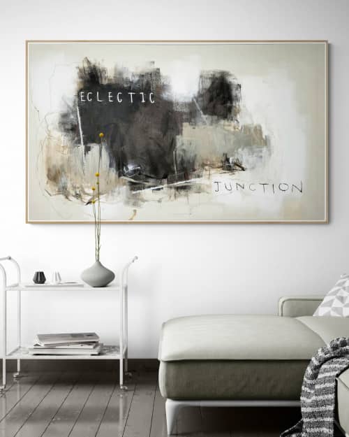 Eclectic Junction | Mixed Media by Patrick Skals Art. Item composed of canvas in contemporary style