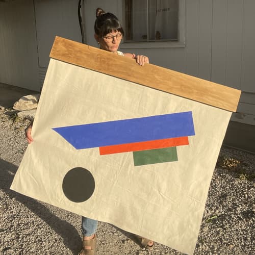 Momentum - Acrylic Wall Hanging | Oil And Acrylic Painting in Paintings by HardShapes. Item made of canvas with synthetic works with minimalism & mid century modern style