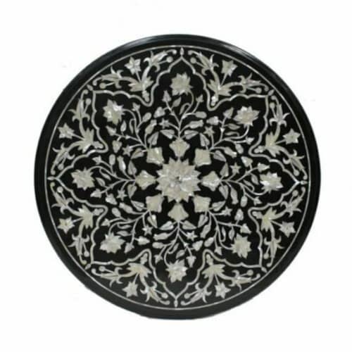 Black marble table, side table, coffee table, tabletop | Tables by Innovative Home Decors. Item composed of marble compatible with country & farmhouse and art deco style