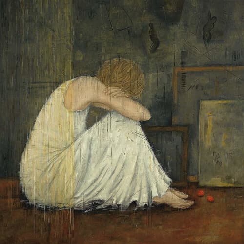 Erica Hopper "In The Studio" | Oil And Acrylic Painting in Paintings by YJ Contemporary Fine Art | YJ Contemporary Fine Art in East Greenwich. Item made of canvas