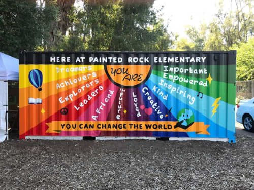 Painted Rock Elementary Mural | Street Murals by Mindful Murals | Painted Rock Elementary School in Poway. Item made of synthetic