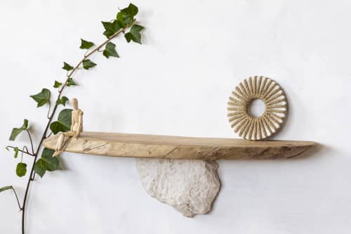 console table | Tables by VANDENHEEDE FURNITURE-ART-DESIGN. Item composed of wood and stone in boho or japandi style