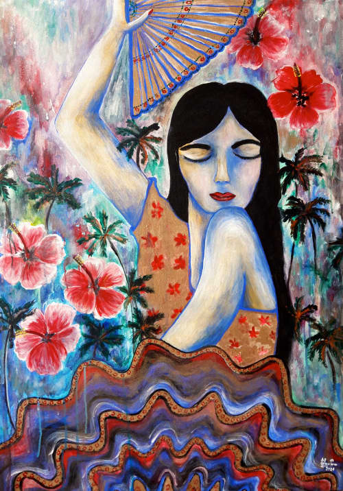 Sofia | Oil And Acrylic Painting in Paintings by Elena Parau. Item made of canvas compatible with boho and contemporary style