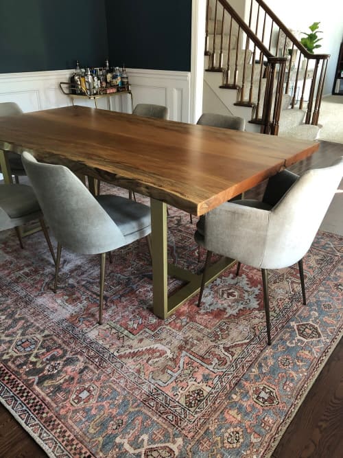 Custom Live Edge Table (11) | Dining Table in Tables by Carlberg Design. Item composed of wood and metal